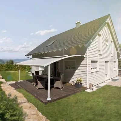 Pergolamarkise an Wohnhaus