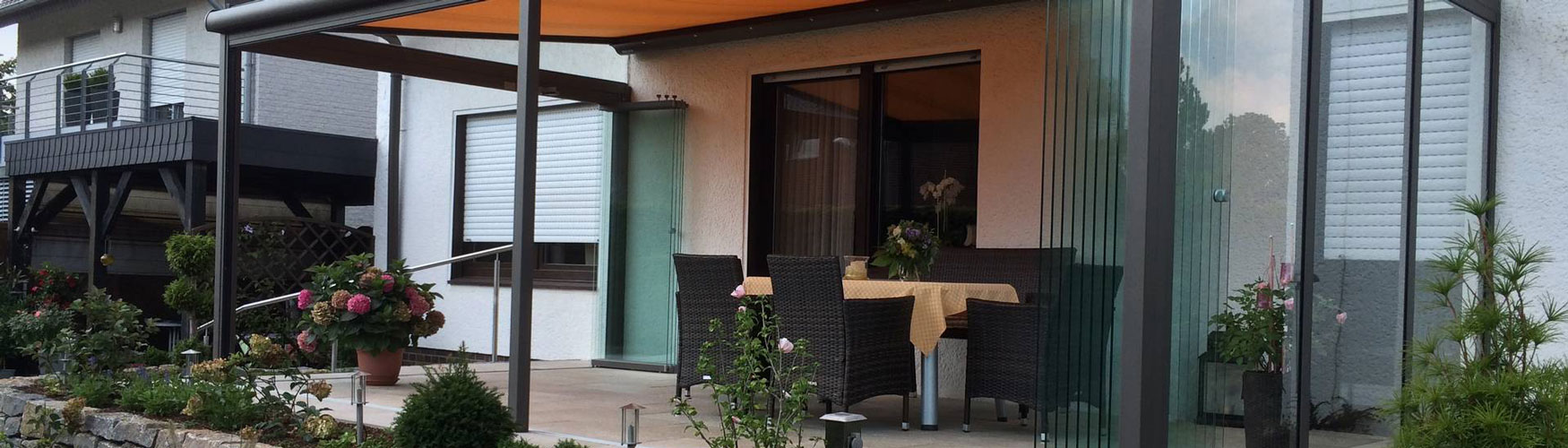 Terrassendach aus Alu und Glas - Gebr. Wiedey Gütersloh