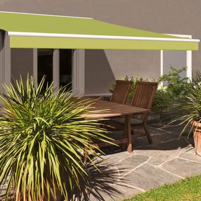MBLUE Sonnenschutznetz 3x4 Meter – Grün-weiß Gestreift, 80% UV-Schutz, PE-Material